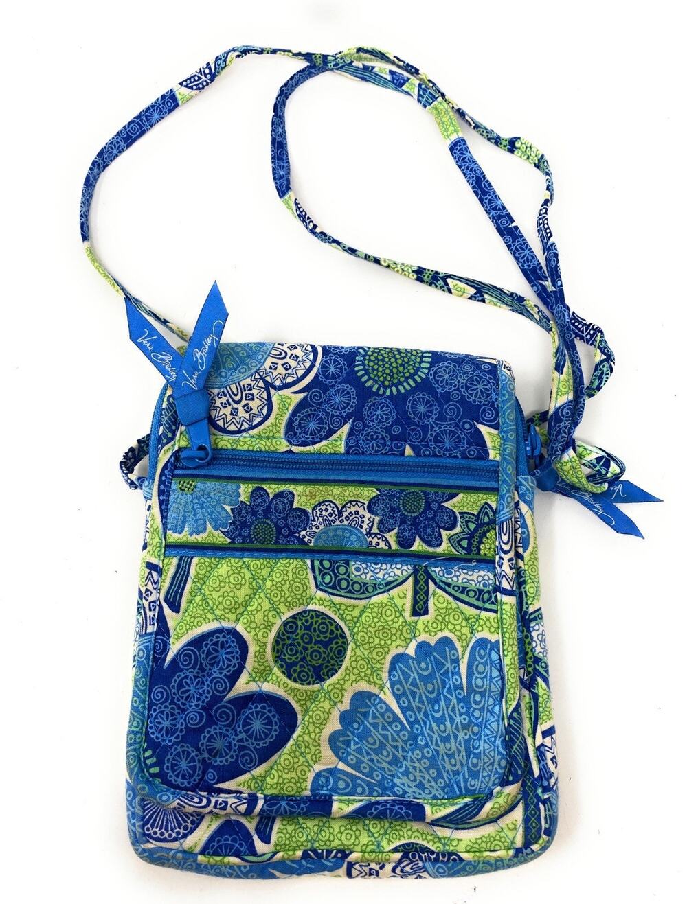 Vera Bradley Doodle Daisy Crossbody Hipster Purse Bag Floral Blue Green